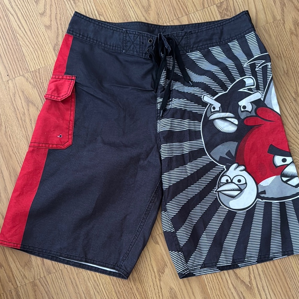 Men's Angry Birds Black Swim Shorts